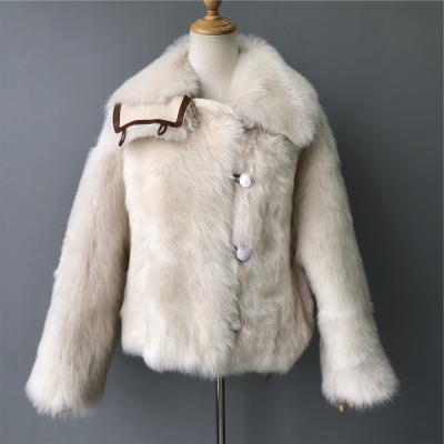 China 2021 Wholesale New Design Anti-wrinkle High Quality Women Lady Real Luxury Lamb Fur Coat Sheep Fur Coat for sale