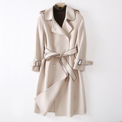 China Custom Made Lady Cashmere Wool Coat Double Sided Wool Coat Handmade Anti-wrinkle Cashmere Women's Coat for sale