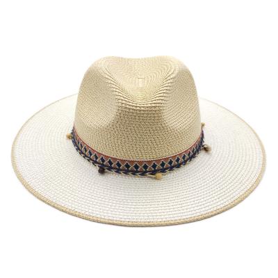 China Eco-Friendly Unisex Summer Natural Sun Lifeguard Hats Overflow Surfing Hat Mexican Custom Straw Hat With Beads Bucket Logo for sale