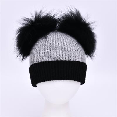 China 2021 Hot Selling COMMON Beanie Pom Pom Kids Toddler Kids Knitted Wint Hat Angora Hat for sale