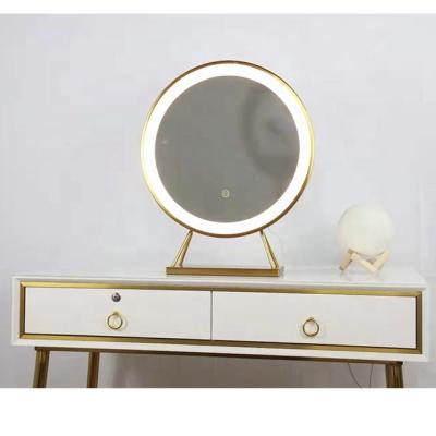 China Wholesale Touch Screen Large Lighted Led Cosmetic Vanity Makeup Mirror Vanity Light Make Up Table Mirror for sale