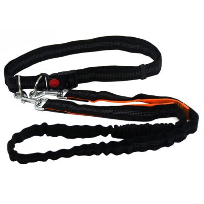 China Factory Double Handle Heavy Duty Reflective Custom Spring Hands Free Dog Leash, High Quality Materials Dog Leash Retractable for sale