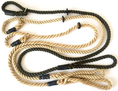 China Custom Heavy Duty Adjustable Cotton Braided Rope Dog Leash , Wholesale Durable Dog Leash for sale