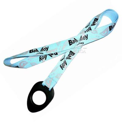 China Wholesale Sale Flat Surface Printed Woven Water Bottle Holder Lanyard for sale