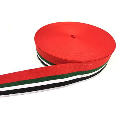 China Solid Color Ribbon Garment Decoration Red Black And White Striped Grosgrain Ribbon for sale