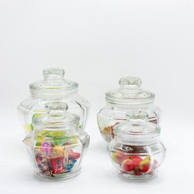 China Freshness Preservation Glass Storage Jar With Glass Lid And Plastic Plug for sale