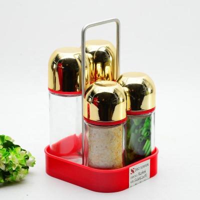 China Viable Hot Sale 7pcs Glass Spice Shaker With Rack for sale