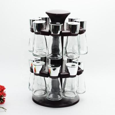 China Sustainable Sleek New Style 16 Jars Spice Rack Set In Kitchen for sale