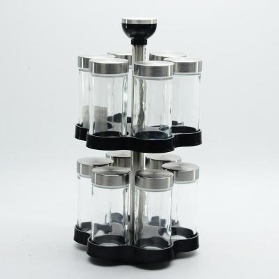 China Viable Wholesale Mason Jar Mini Crusher Jar Glass Condiment Set With Stand for sale