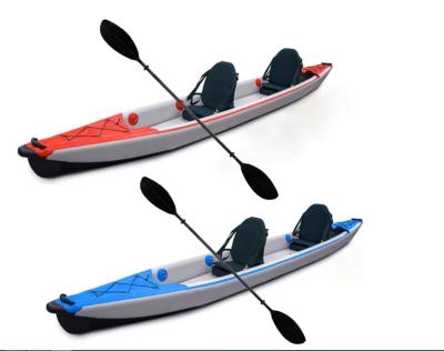 China Water Relax Fishing 2 Person Recreational Canoe Paddle Double Free Rowing Inflatable Kayak for sale