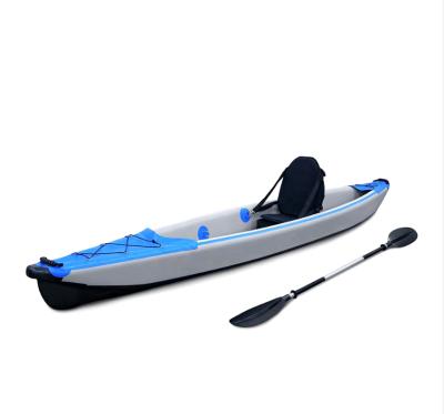 China Water Relax Fishing New Product Rowing Boat Drop Point +PVC Kayak Fishing Inflatable Kayak 1 Person for sale