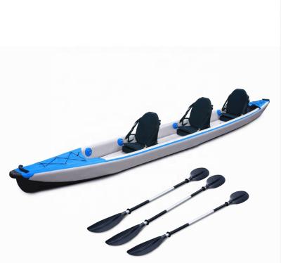 China Water Relax Fishing To Customize Three Seaters Inflatable Drop Point Fishing Kayak for sale