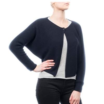 China Breathable Womens Cashmere Shorts Cardigan Knit Sweater Long Sleeve For Spring / Summer for sale