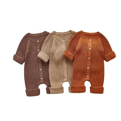 China Hot Selling 100% COTTON Newborn Baby Ribber Knit Baby Romper Long Sleeve and Long Pants for sale