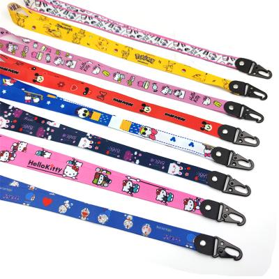 China Polyester Eagle Hook Lanyard Fashion Cartoon Resistant Lanyard Cute Pattern Printed for sale