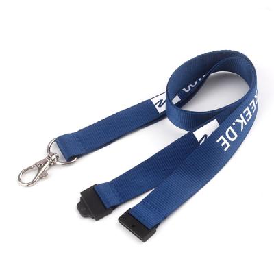 China Advertising Logo Silk Screen Printed Lanyard Custom Made Simple Durable With Bonded Bottom for sale