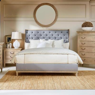 China American Luxury Modern French Style Princess Adjustable King Size Bed Simple Design Solid Wood Bedroom Furniture (Size) for sale