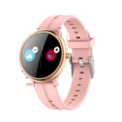 China Touch Screen Rose Gold Round Case Smart Watch Heart Rate Blood Pressure Sleep Monitor Blood Oxygen Measurement Smart Watch for Women for sale