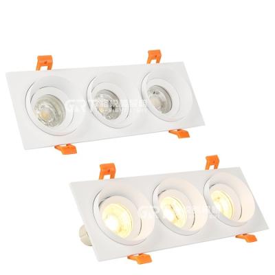 China Factory Wholesale Price 3w 7w 8w 10w 12w 24w 36w COB Three Heads Grill LED Recessed Ceiling Recessed Lamp for sale