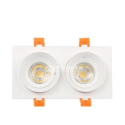 China Modern High Brightness Double Heads MR16 G5.3 GU10 Recessed Grill COB SMD Recessed LED Ceiling Lamp for sale