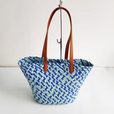 China Water Resistant Luxury Woven Straw Basket Bags Straw Tote Bag Summer Beach Bag For Women for sale