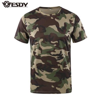 China Breathable 16-Colors Camouflage Multifunction Round-neck Shorts Sleeve Outdoor Fans Men's Army Tactical T-Shirts for sale