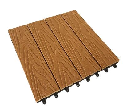 China Waterproof Easy To Install Exterior Patio Flooring DIY WPC Interlocking DIY WPC Decking Tiles for sale