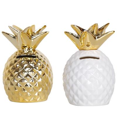 China Nordic Nordic Ins Pineapple Shape Ceramic Coin Bank Handicraft Ornaments for sale