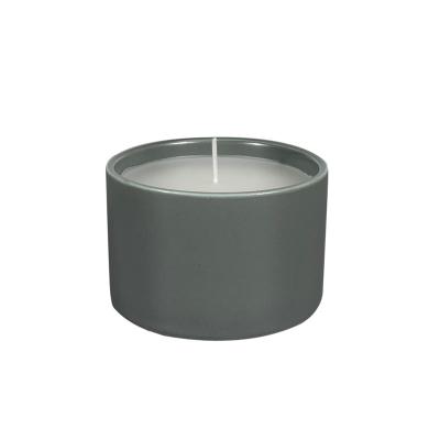 China Matt macarron color candle cup Nordic Style Matt Macaroon Color Cylinder Shape Ceramic Candle Cup for sale