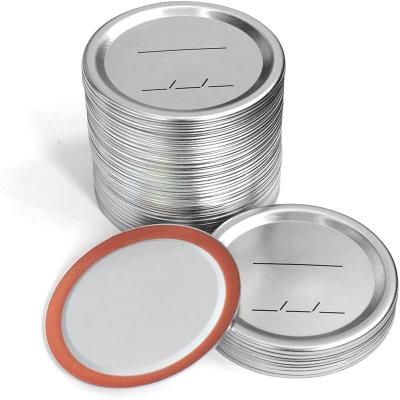 China Non Spill Amazon Hot Selling Regular Mouth 70mm Tin Mason Jar Lid for sale