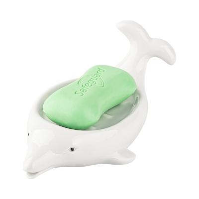 China Cute Ceramic Cute Animal Shape No Ponding Soap Dish Storage Rack Drain Rack for sale