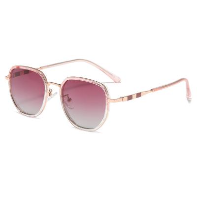 China 2022 NEW Fashion Sunglasses Fashion Polygon Polarized Metal Tr90 Luxury Sun Glasses Women Sunglasses for sale