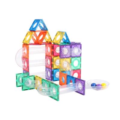 China New 2021 Ball Building Toy 2021 Ball Popular Magnetic Tile Race Building Blocks Educational Toys For Kid for sale