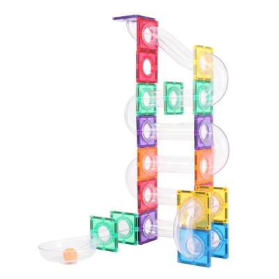 China 2021 Building Toy New Arrival BPA Free Marble Run Toy Set Magnetic Tiles Kids 100 Educational Steam Toys for sale