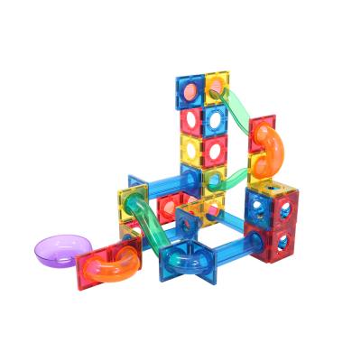 China New Design 179pcs Magnetic Marble Race Toy Set 3D Magnetic Tiles Building Blocks Children Building Blocks Toys for sale