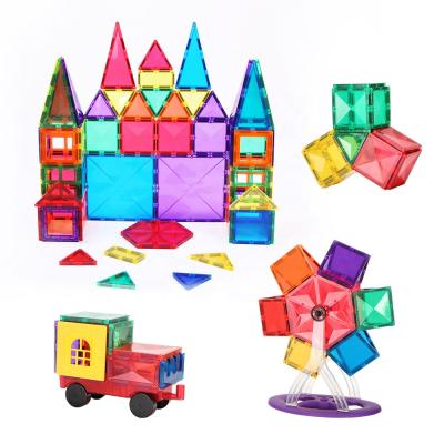 China Building Toy Wholesale 100 Pcs Tiles Magnetic Intelligence Imagination Building Tiles DIY Magnetic Tiles For Kids for sale