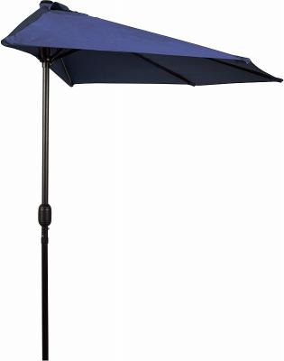 China 250*125cm Modern High Quality 160g Polyester Seel Outdoor Half Frame Garden Event Umbrellas For Patio for sale