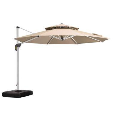 China Wholesale Modern 360 Base 200g Polyester PA Coating Patio Garden Umbrella Roma Adjustable Rotation Double Top Umbrella for sale