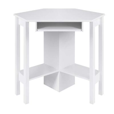 China (Height)Adjustable White Study Desk Modern Computer Table With Shelf And Cabinet For Home Office for sale