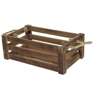 China Wholesale Handmade Rustic Wooden Storage Farmhouse Vintage Fruit Vegetable Crates Environmental Friendly Decor For Sale for sale