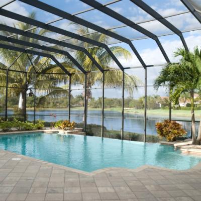 China Easy Install Pool Barrier Pool Screen Enclosure Kits Pool Screen Cover Tuff Screen for sale