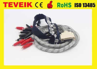 China Fábrica médica de cable impermeable de Neurofeedback EEG con el clip/la cubierta roja, zócalo del cocodrilo del estruendo 1.5m m en venta