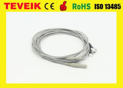 China Precio de fábrica del cable con los electrodos de plata puros, material del electrodo del zócalo EEG de Neurofeedback DIN1.5 de TPU en venta