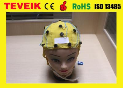 Chine Le fournisseur médical de Neurofeedback 20 intégrés jaunes mène le chapeau d'EEG pour la machine d'EEG, agrafe Tin Electrode d'oreille à vendre