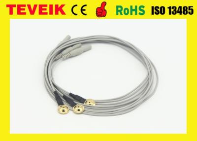 China Fábrica médica de cable del electrodo de la taza de Neurofeedback EEG con el cobre plateado del oro, material de TPU en venta