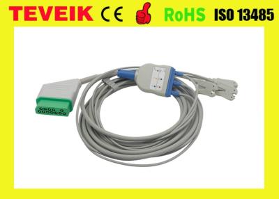 China La una pieza 3 de Nihon Kohden lleva el cable 12pin redondo de ECG con el material del IEC y de TPU del clip en venta