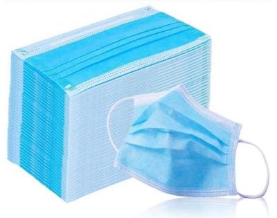 China Máscara protetora descartável médica de preço de fábrica, 3ply, laço da orelha, azul, oridinary à venda