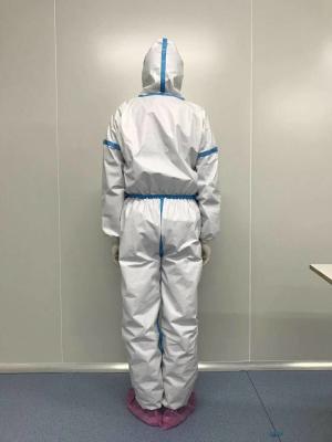 China Personal Disposable Protective Gown Suits White Coverall Anti - Chemical Agents for sale