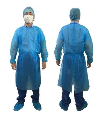 China PP/ SMS disposable isolation gown visitor gown disposable proteCtive gown for sale