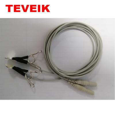 China Van de de Draden de Geduldige Kabel van Eeg van de kopelektrode van de het Oorklem Elektrode Zuiver Zilveren DIN 1.5mm Te koop